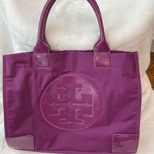 Eggplant purple Torch Burch Ella Tote